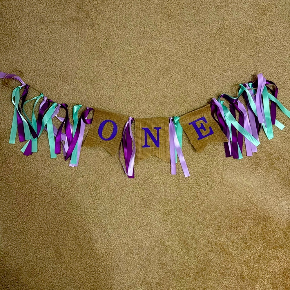 Burlap First Birthday High Chair Banner